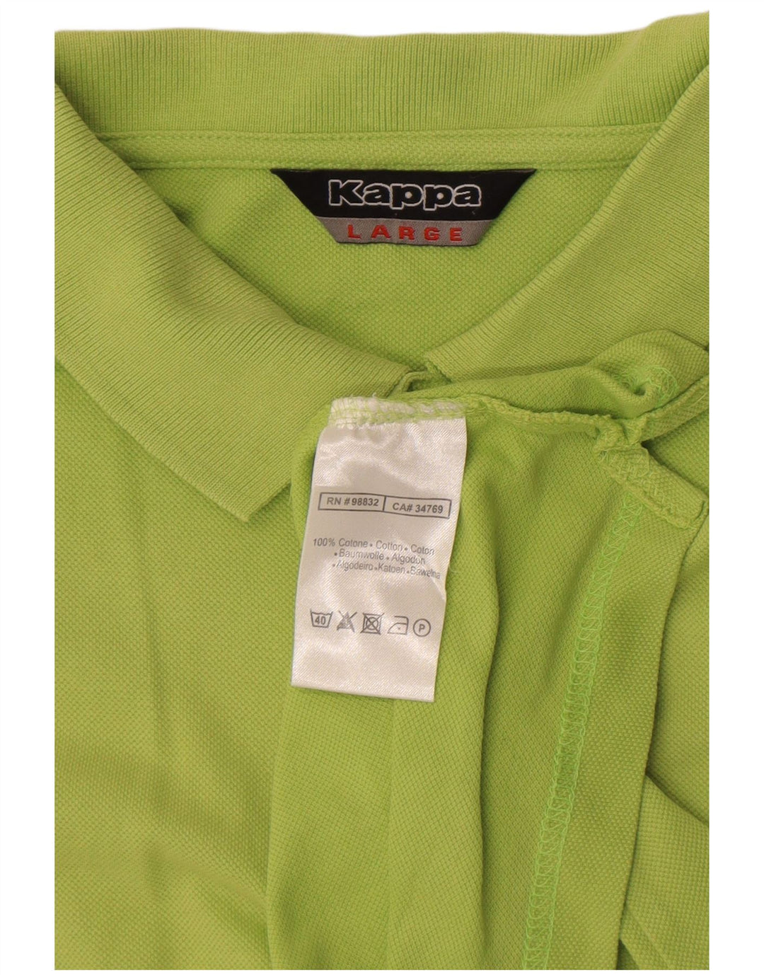 Kappa Mens Polo Shirt Large Green Cotton