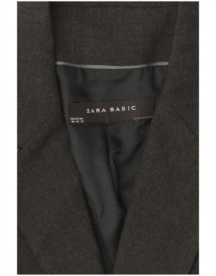 Zara Womens 1 Button Blazer Jacket EU 40 Medium Grey