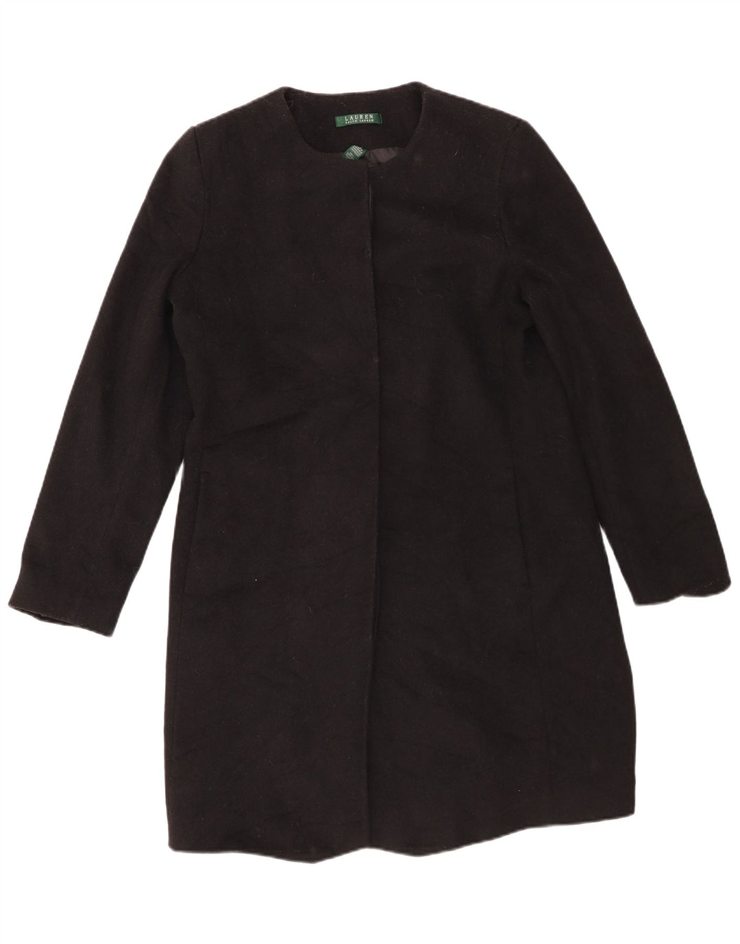 Ralph Lauren Womens Overcoat US 10 Large Black Wool