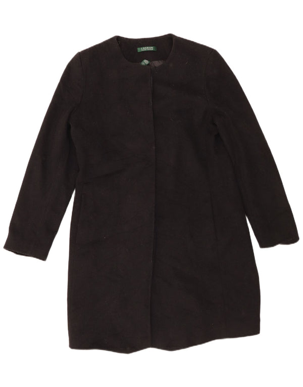 Ralph Lauren Womens Overcoat US 10 Large Black Wool