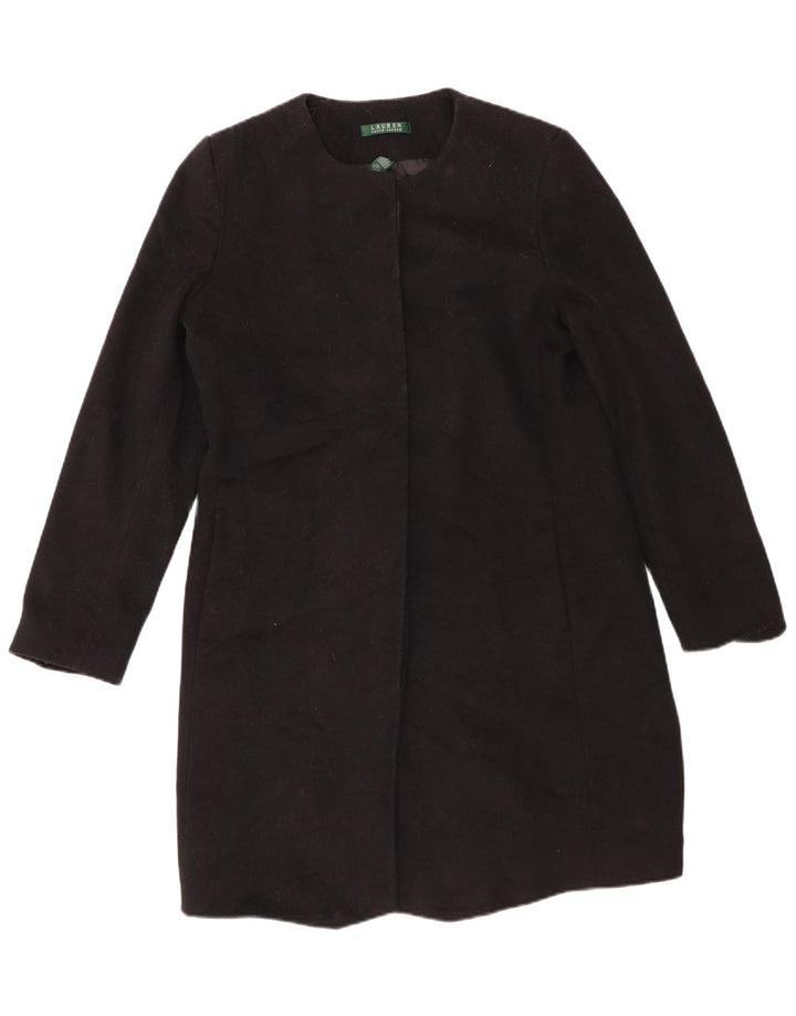 Ralph Lauren Womens Overcoat US 10 Large Black Wool
