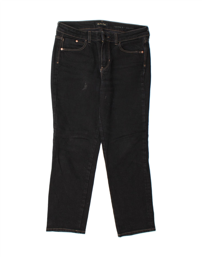 MASSIMO DUTTI Womens Mid Rise Cropped Jeans EU 40 Medium W30 L25 Black Vintage Massimo Dutti and Second-Hand Massimo Dutti from Messina Hembry 