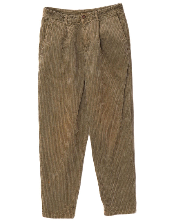 Zara Mens Pegged Corduroy Trousers EU 36 XS W29 L26 Green Cotton