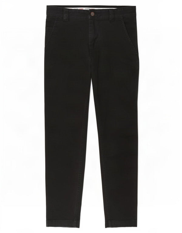 Tommy Hilfiger Womens Slim Chino Trousers W31 L30 Black Cotton