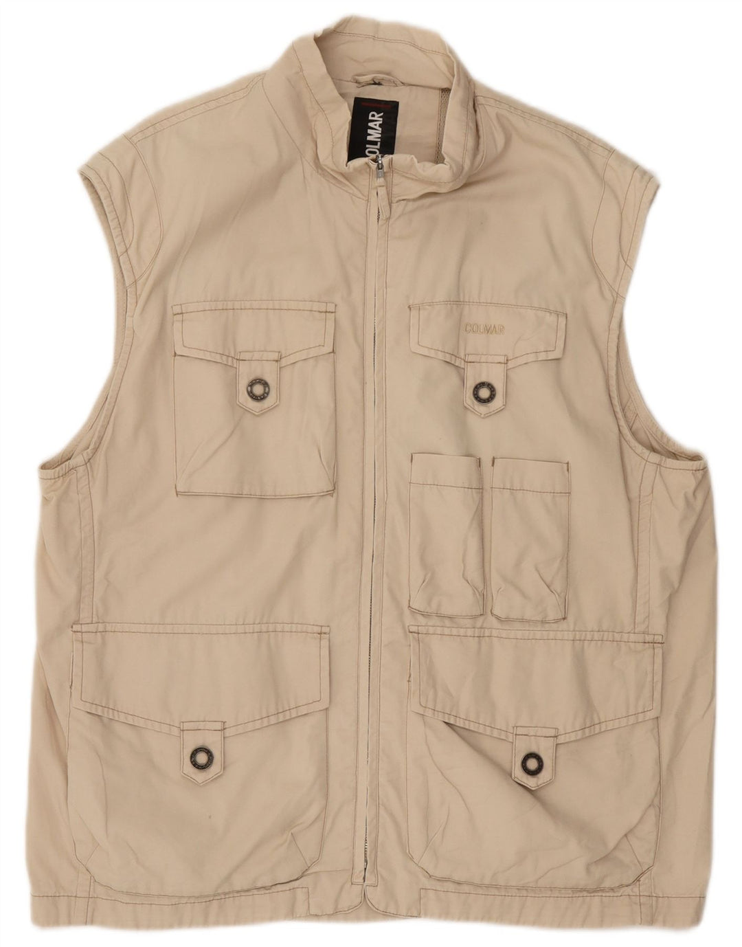 Colmar Mens Utility Gilet UK 42 XL Beige Cotton