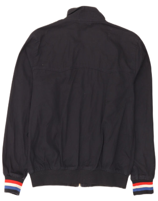 Fred Perry Mens Bomber Jacket UK 38 Medium Navy Blue Cotton