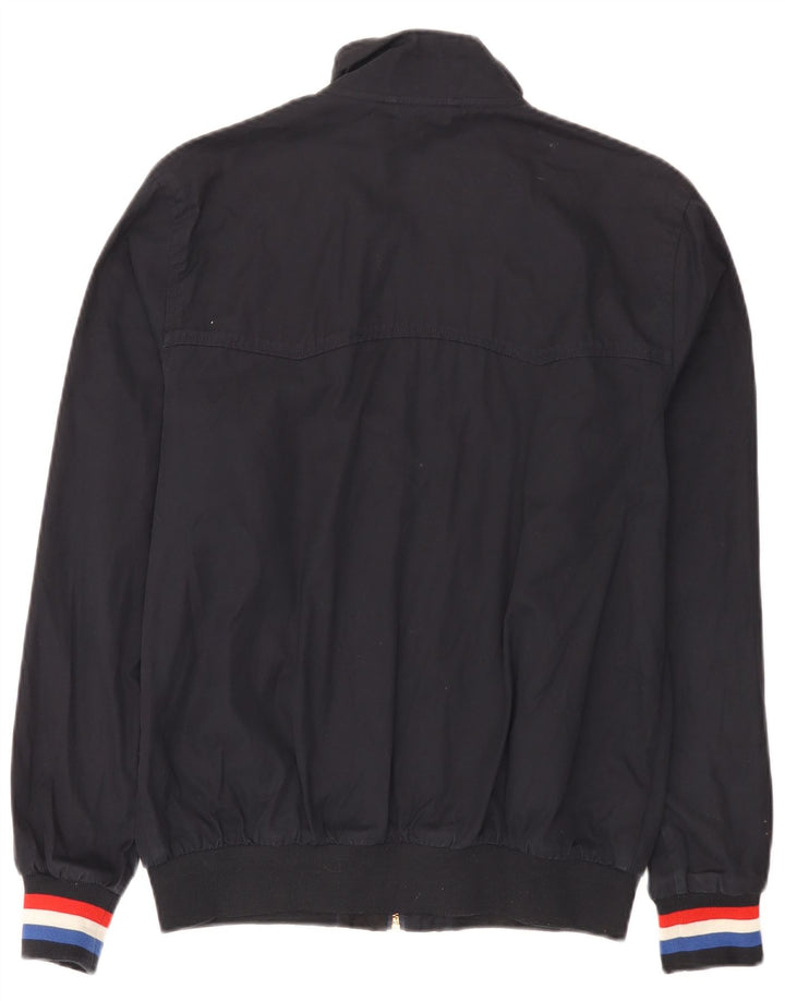 Fred Perry Mens Bomber Jacket UK 38 Medium Navy Blue Cotton