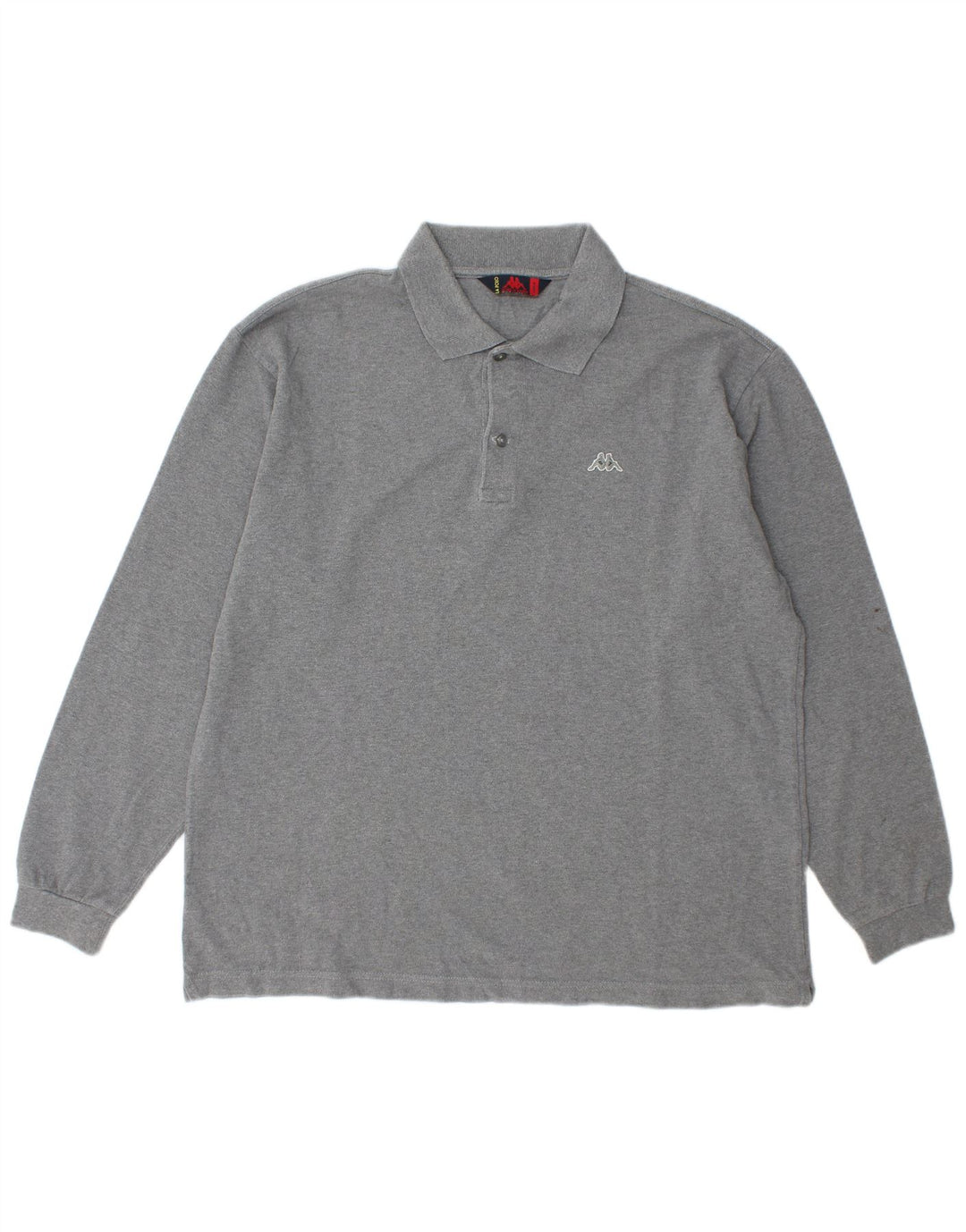 Kappa Mens Long Sleeve Polo Shirt Large Grey Cotton