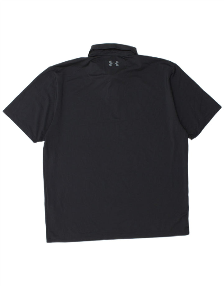 UNDER ARMOUR Mens Polo Shirt Large Black Polyester