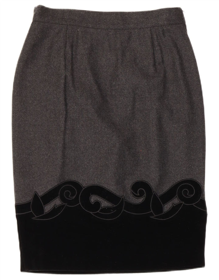 BLUMODE Womens Pencil Skirt IT 44 Medium W28 Grey Colourblock