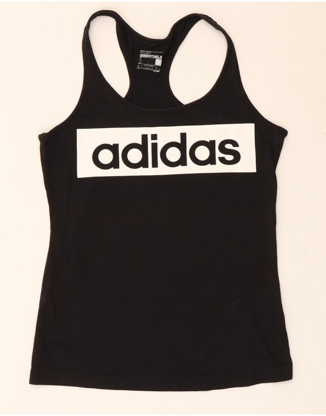 ADIDAS Womens Climalite Graphic Vest Top UK 8/10 Small Black