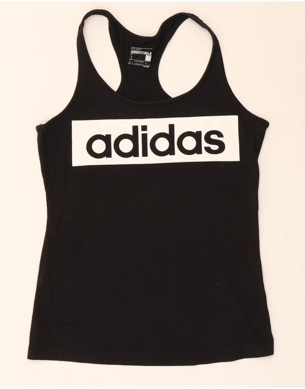 ADIDAS Womens Climalite Graphic Vest Top UK 8/10 Small Black