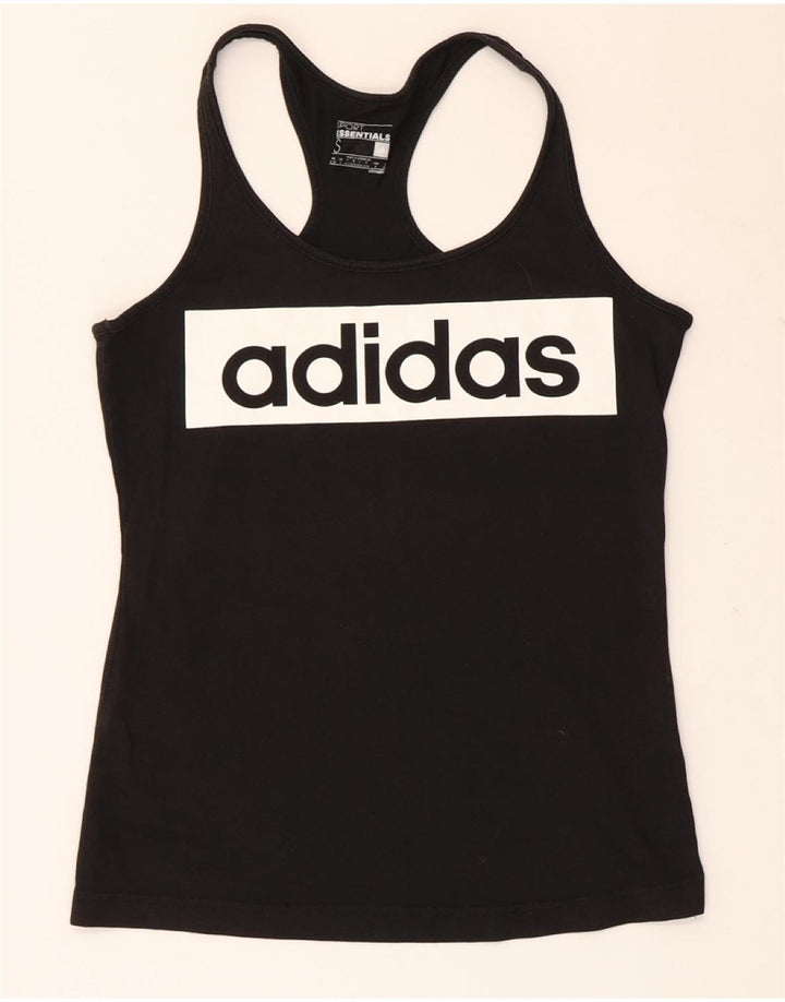 ADIDAS Womens Climalite Graphic Vest Top UK 8/10 Small Black