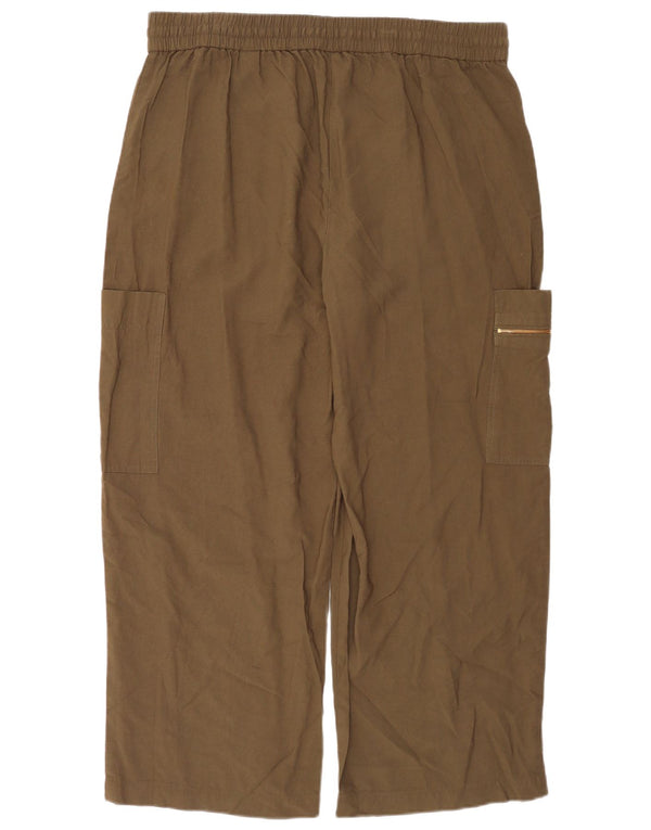 Marks & Spencer Womens Straight Cargo Trousers UK 20 2XL W38 L29 Khaki