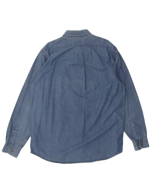 1st American Mens Denim Shirt Size 41/42 XL Blue Cotton