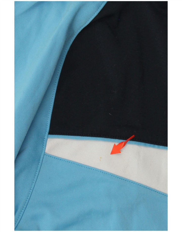 NIKE Boys Tracksuit Top Jacket 13-14 Years XL Blue Colourblock Polyester