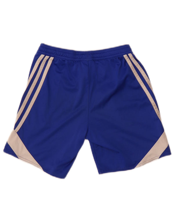 Adidas Boys Climalite Sport Shorts 9-10 Years Medium Blue Colourblock