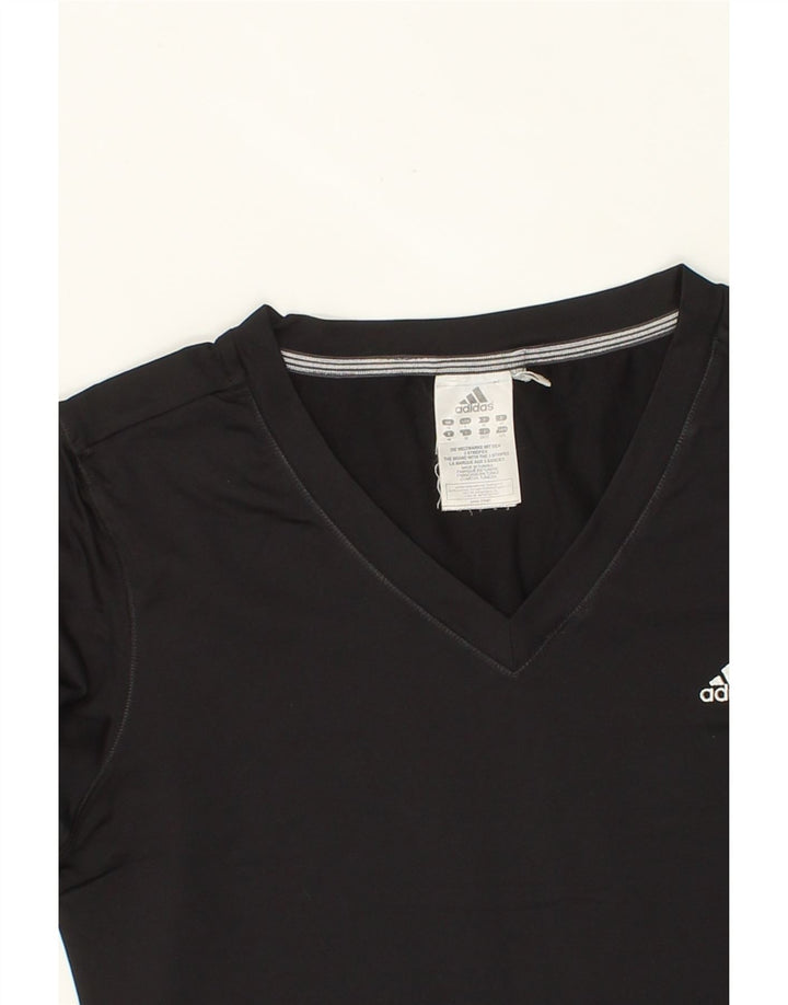 ADIDAS Womens T-Shirt Top UK 18 XL Black Polyamide Vintage Adidas and Second-Hand Adidas from Messina Hembry 