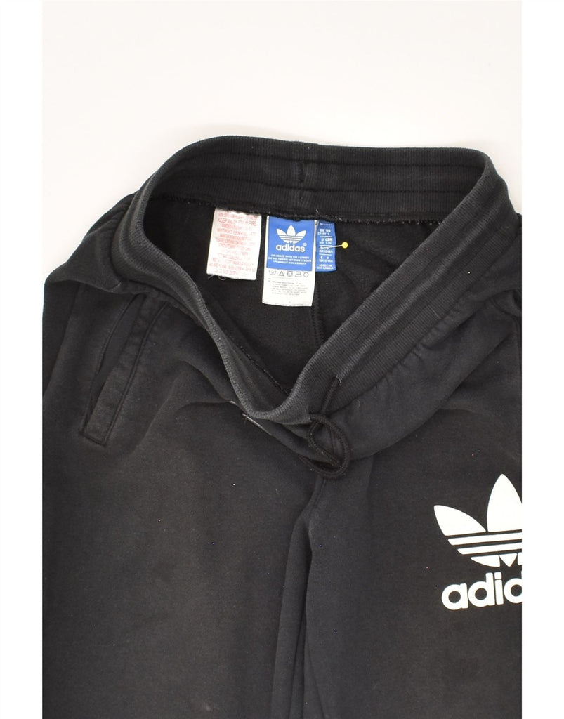 ADIDAS Boys Graphic Tracksuit Trousers Joggers 13-14 Years Black Cotton | Vintage Adidas | Thrift | Second-Hand Adidas | Used Clothing | Messina Hembry 