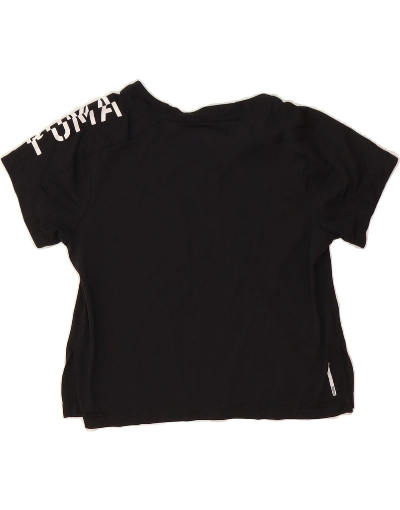 PUMA Womens Crop Graphic T-Shirt Top UK 6 XS Black Vintage Puma and Second-Hand Puma from Messina Hembry 