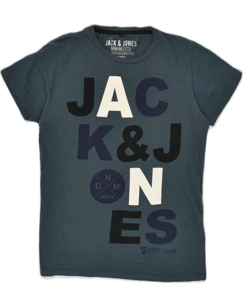 JACK & JONES Mens Graphic T-Shirt Top Small Navy Blue Cotton | Vintage Jack & Jones | Thrift | Second-Hand Jack & Jones | Used Clothing | Messina Hembry 