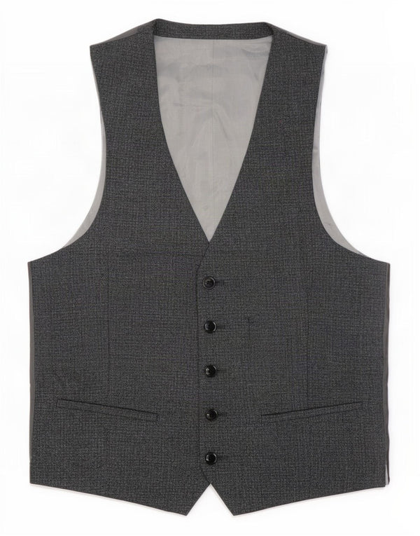 Dkny Mens Slim Fit Waistcoat UK 38 Medium Grey Wool
