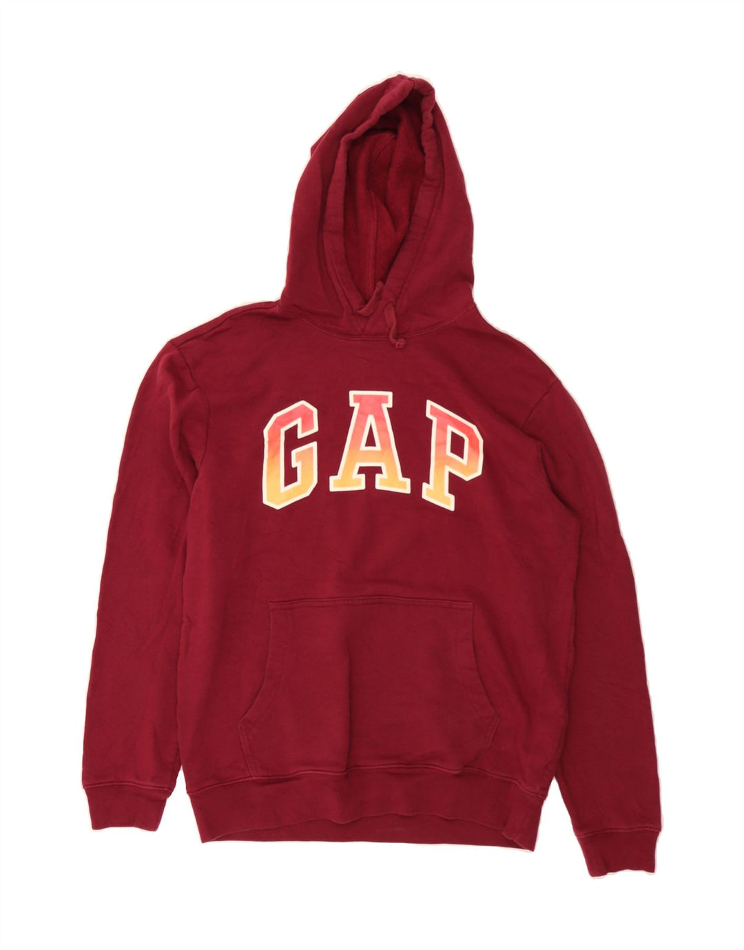 GAP Mens Graphic Hoodie Jumper Small Red Cotton Vintage Gap and Second-Hand Gap from Messina Hembry 