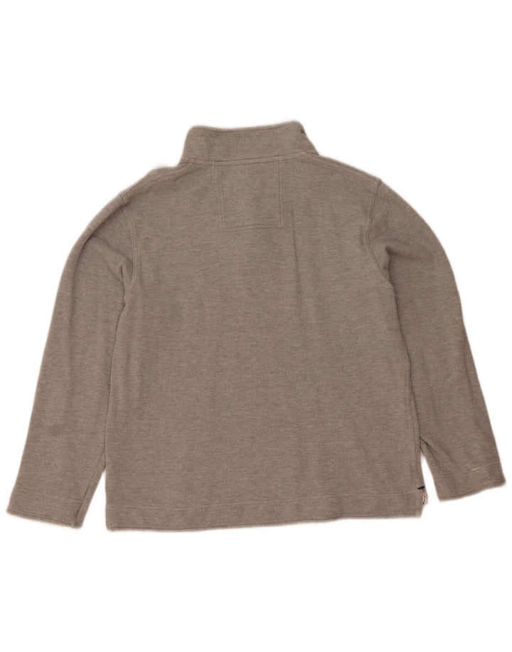 Crew Clothing Mens Zip Neck Sweatshirt Jumper Large Grey Cotton