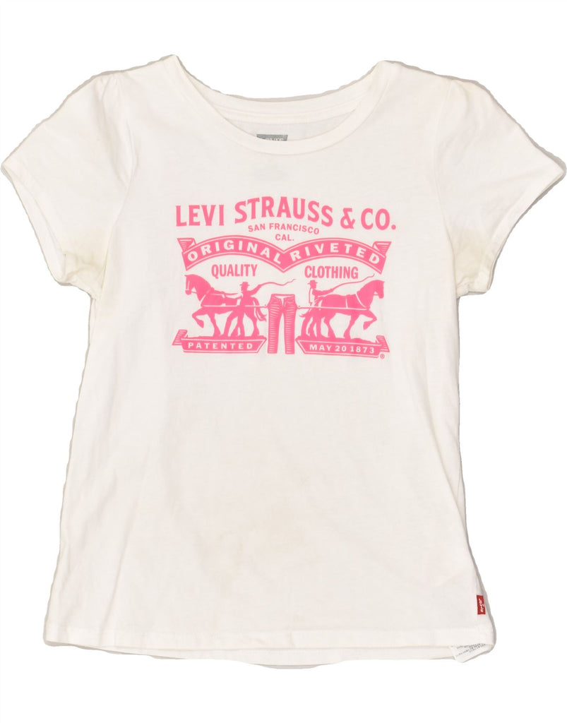 LEVI'S Girls Graphic T-Shirt Top 13-14 Years White Cotton | Vintage Levi's | Thrift | Second-Hand Levi's | Used Clothing | Messina Hembry 