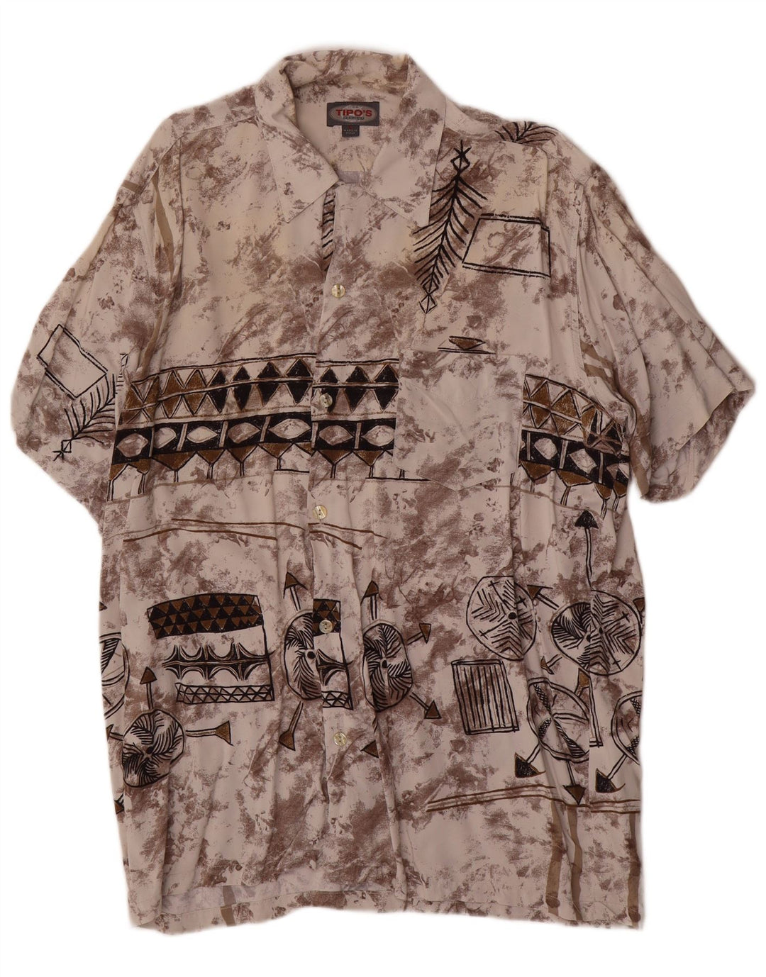 Tipo' S Mens Abstract Pattern Short Sleeve Shirt Large Multicoloured