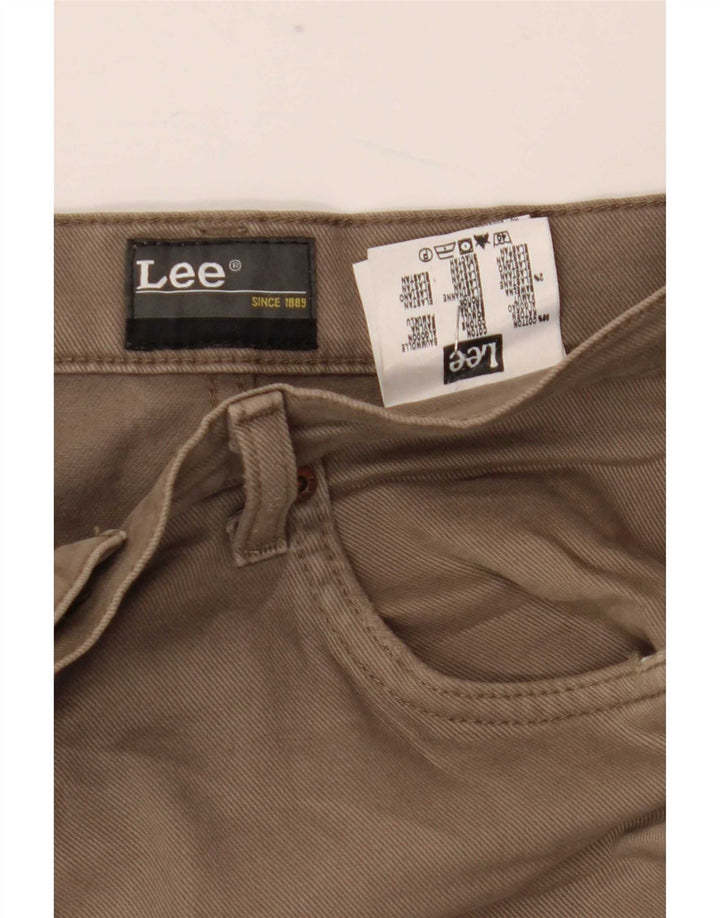 Lee Mens Brooklyn Straight Jeans W34 L33 Beige Cotton