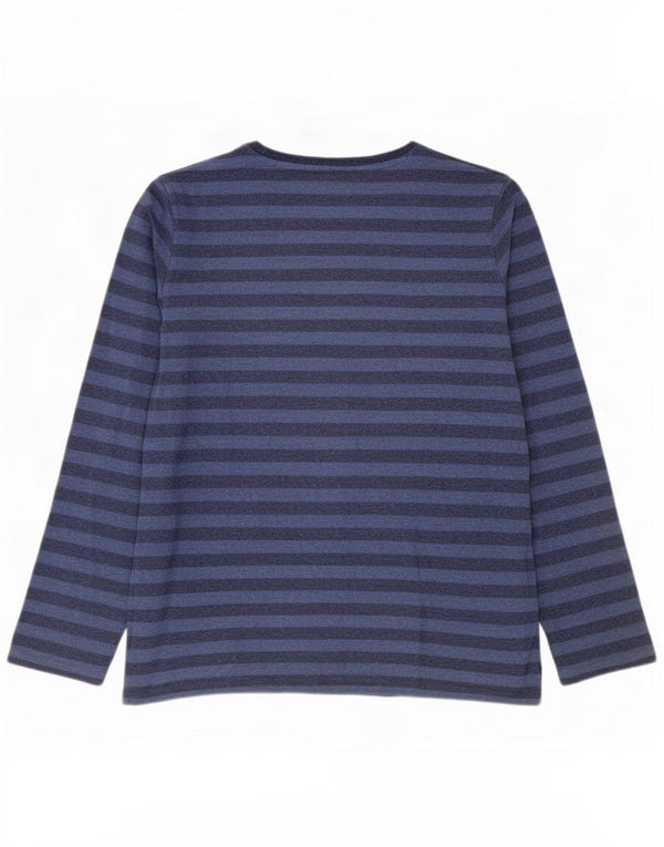 Massimo Dutti Boys Graphic Top Long Sleeve 13-14 Years Blue Striped Cotton