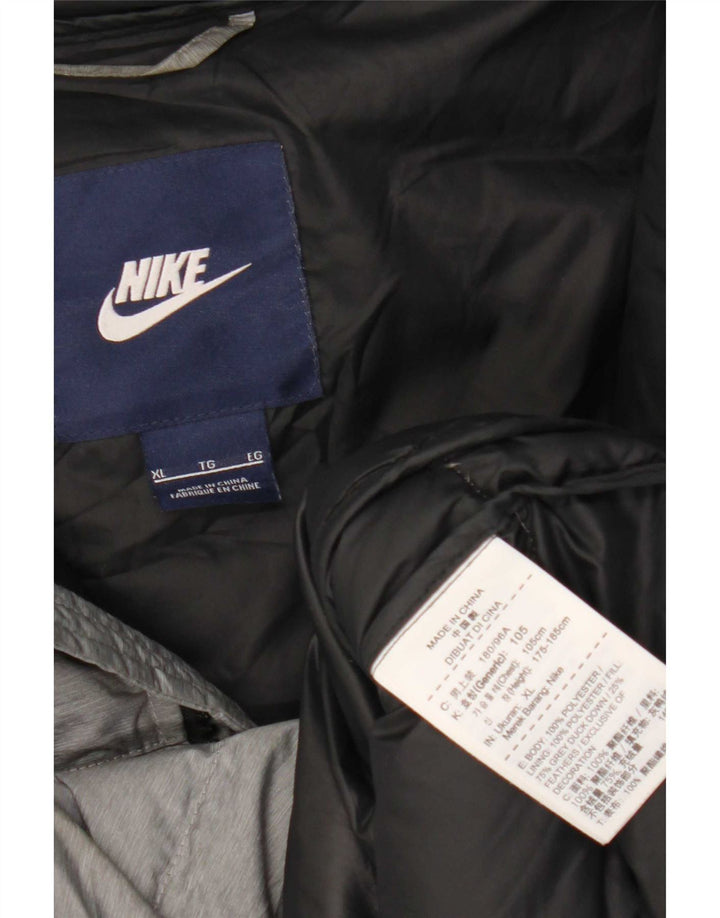Nike Womens Hooded Padded Jacket UK 18 XL Grey Polyester
