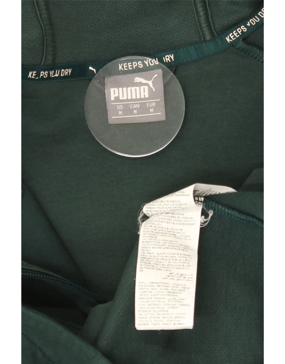PUMA Mens Zip Hoodie Sweater Medium Green Cotton Vintage Puma and Second-Hand Puma from Messina Hembry 
