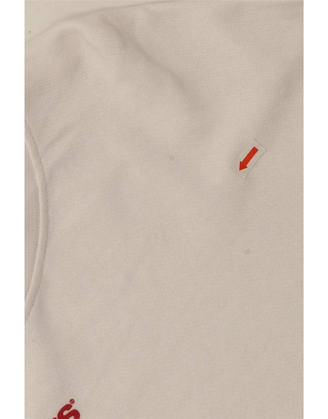 LEVI'S Womens Oversized Crop Sweatshirt Jumper UK 16 Large White Cotton Vintage Levi's and Second-Hand Levi's from Messina Hembry 