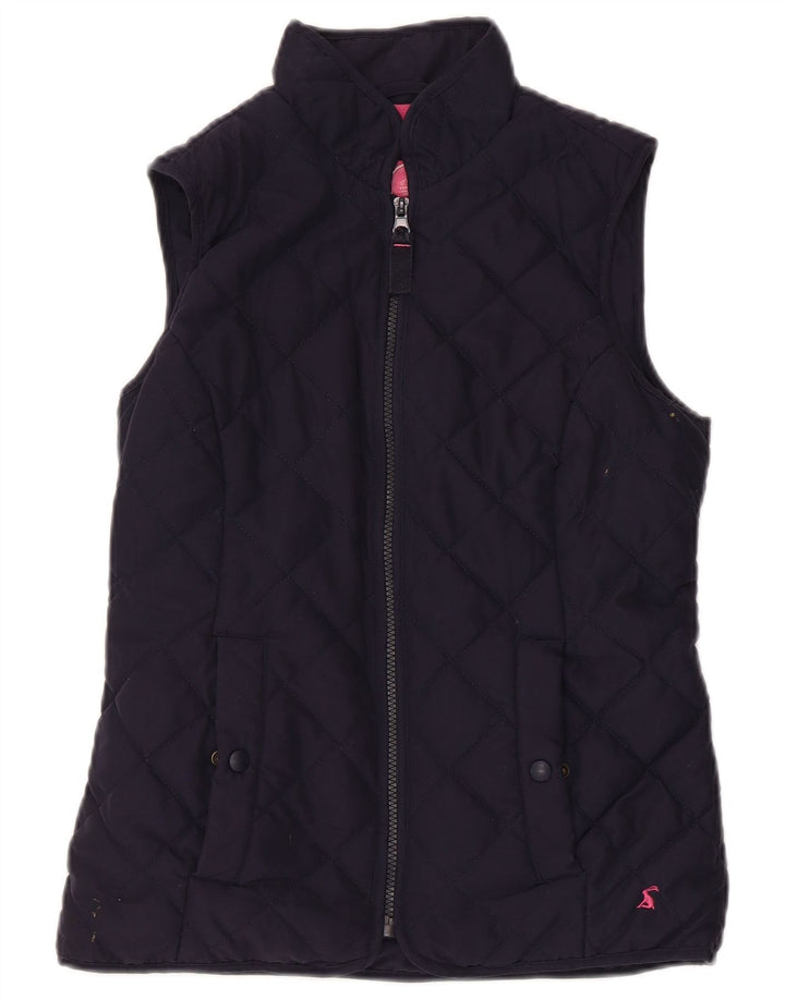 Joules Womens Quilted Gilet UK 8 Small Navy Blue Polyester