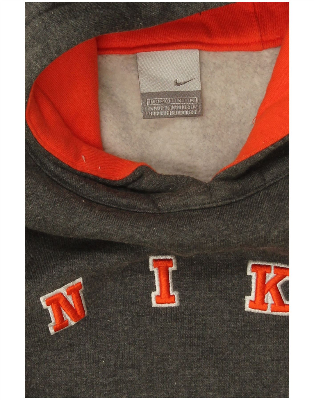 Nike Womens Graphic Oversized Hoodie Jumper US 8/10 Medium Grey Cotton