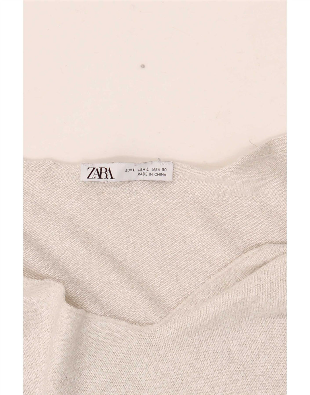 Zara Womens V-Neck Jumper Sweater UK 16 Large Silver