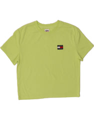 TOMMY HILFIGER Womens Oversized Crop T-Shirt Top UK 10 Small Green