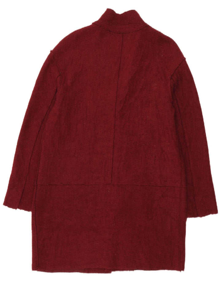 Zara Womens Overcoat UK 14 Medium Red Wool