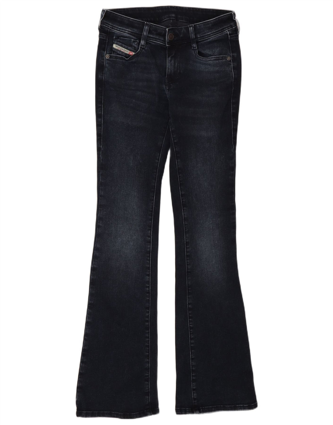 Diesel Womens Flared Jeans W24 L32 Navy Blue Cotton