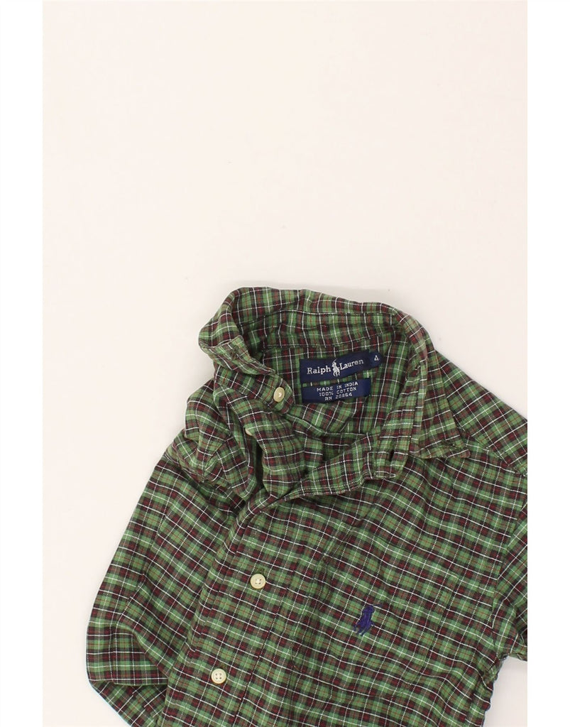 RALPH LAUREN Boys Flannel Shirt 3-4 Years Green Check Cotton | Vintage Ralph Lauren | Thrift | Second-Hand Ralph Lauren | Used Clothing | Messina Hembry 