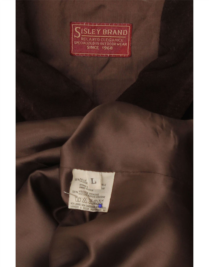 Sisley Mens Relaxed Elegance Suede Jacket UK 40 Large Brown Leather