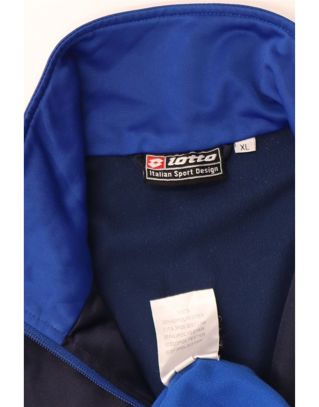 LOTTO Mens Tracksuit Top Jacket XL Blue Colourblock Polyester