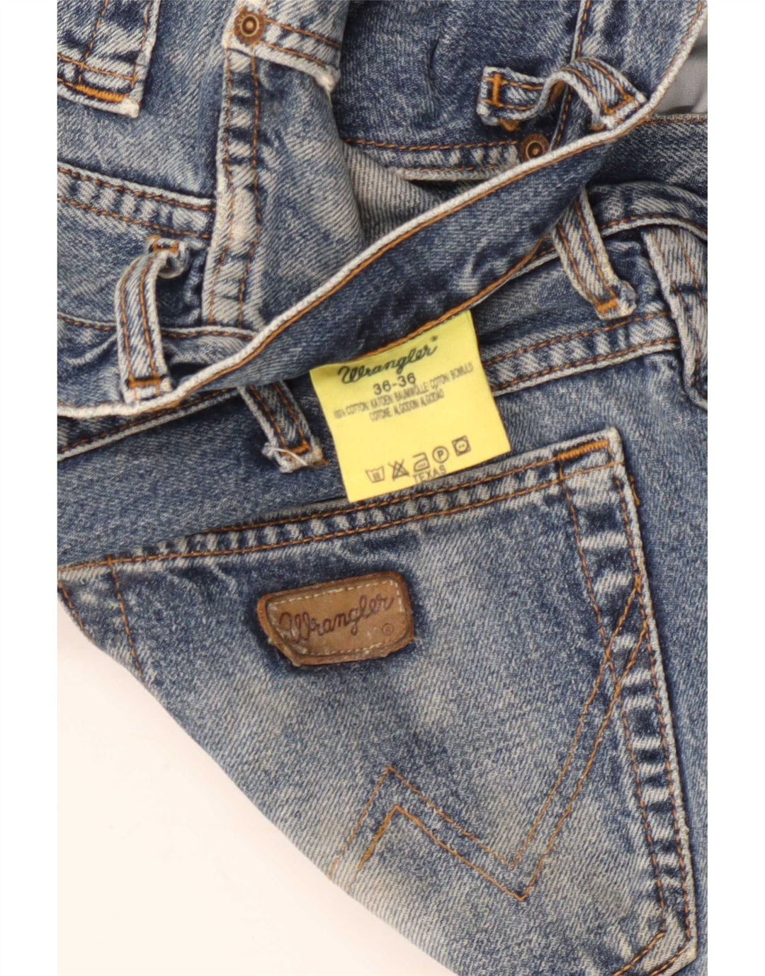 Wrangler Mens Texas Straight Jeans W36 L32 Blue Cotton