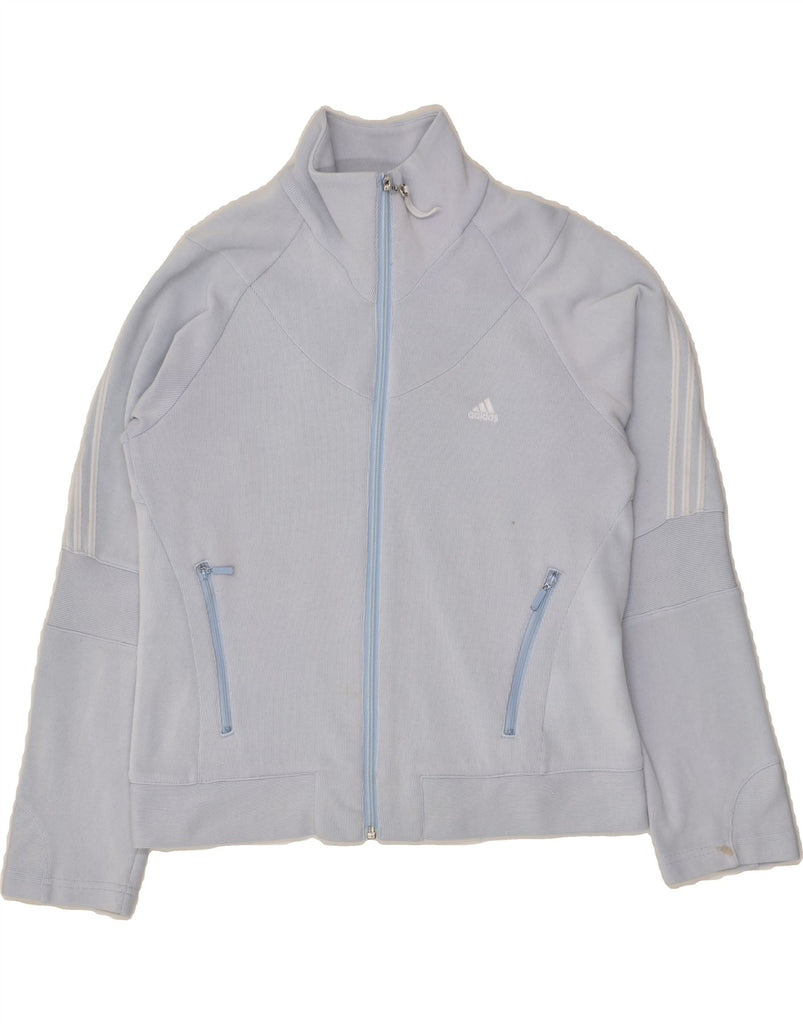 ADIDAS Womens Tracksuit Top Jacket UK 14 Medium Blue Cotton | Vintage Adidas | Thrift | Second-Hand Adidas | Used Clothing | Messina Hembry 