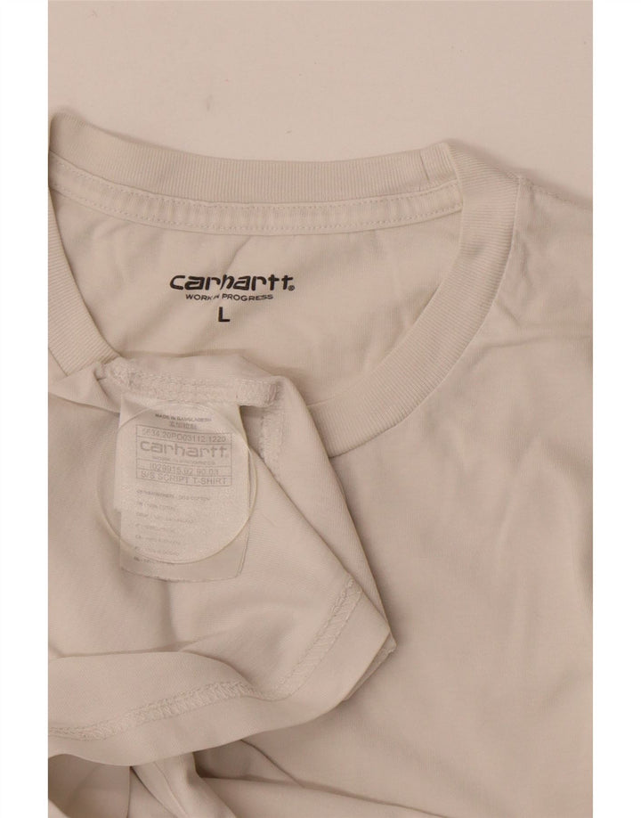 CARHARTT Mens Graphic T-Shirt Top Large White Cotton