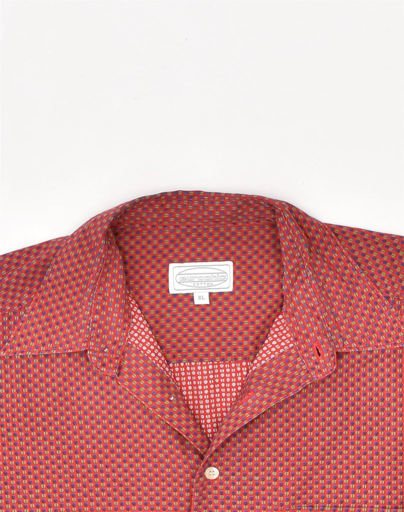 VINTAGE Mens Short Sleeve Shirt XL Red Polka Dot Cotton | Vintage Vintage | Thrift | Second-Hand Vintage | Used Clothing | Messina Hembry 