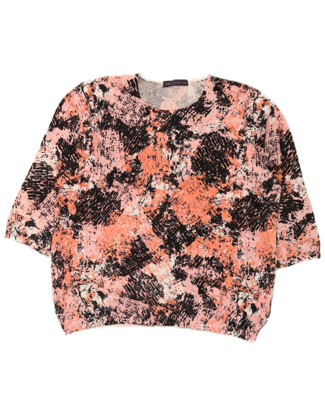 Marks & Spencer Womens Abstract Pattern Crew Neck Jumper Sweater UK 16 Larg