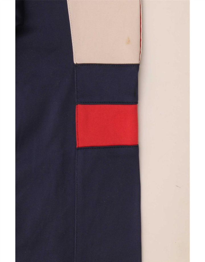 Asics Mens Graphic Tracksuit Top Jacket 2XL Navy Blue Colourblock Polyamide